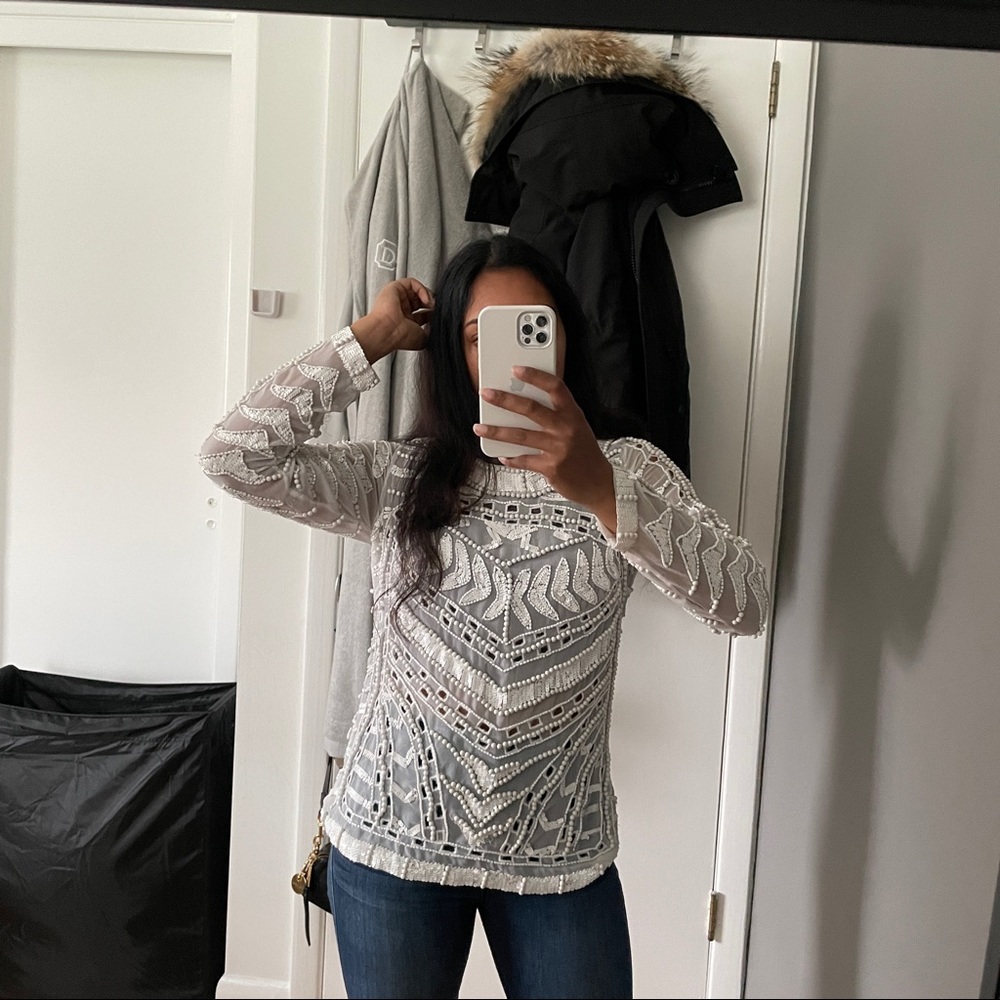 Sheer Urban Outfitters Beaded Top